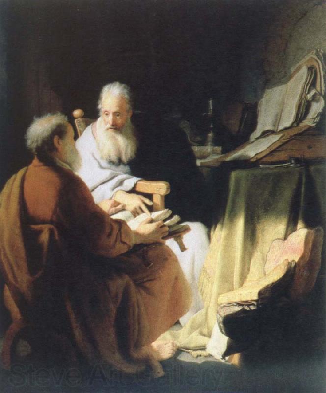 Rembrandt van rijn two lod men disputing Germany oil painting art